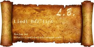 Liedl Bálint névjegykártya
